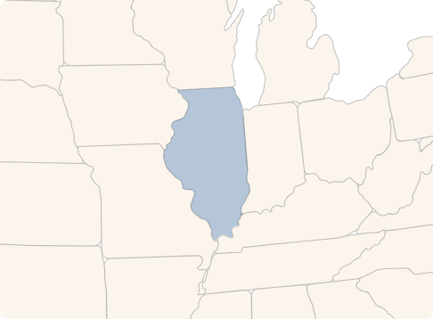 USA map zoomed in on Illinois
